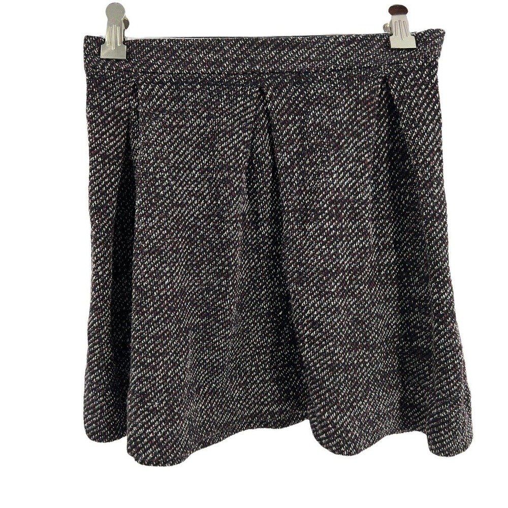 Madewell Skater Skirt Tweed Maroon Burgundy Knit School‎ Girl Mini Size 0